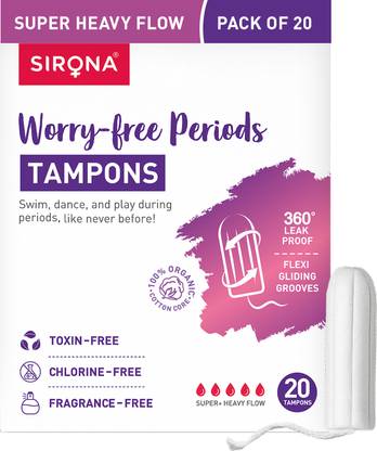 SIRONA Periods Made Easy Non Applicator Tampons for Heavy Flow Tampons