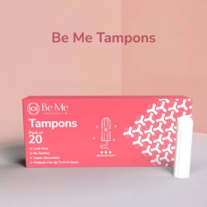 BE ME 6-8 Hours Leak Protection Tampons For Periods | FDA Approved Regular Flow Tampons