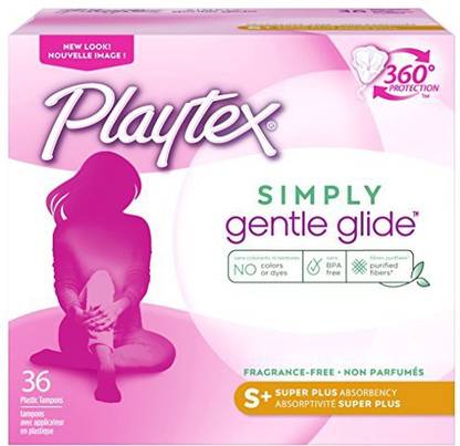 Playtex Simply Gentle Glide Unscented Tampons, Super Plus Absorbency, 36 Count Tampons