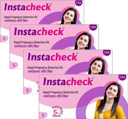 Instacheck One Step Hcg Pregnancy Test Device (Pack of 4) Tampons