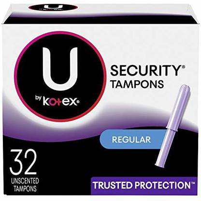 U by Kotex Security Tampons, Regular Absorbency, Unscented, 32 Count Tampons