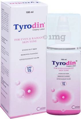 tyrodin Creamy Lotion SPF 15 - Even & Radiant Skin Tone Moisturizer, 100ml (Pack of 1) 100 Tanning Liquid