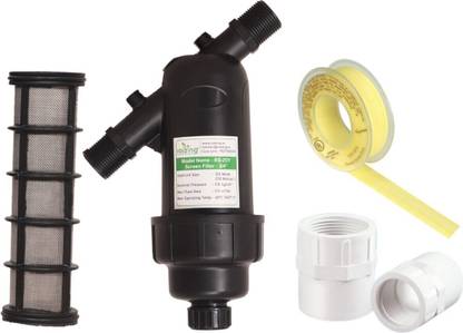 Raizing 3/4" SCREEN FILTER WITH EXTRA ELEMENTS & UPVC FTA AND TEPLON TAPE Tap Mount Water Filter
