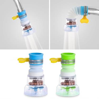 PEARLGREEN Adjustable 360 Degree Water Filter,Tap Water Saving Faucet Valve Splash Tap Mount Water Filter
