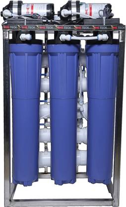 OneTech 100 LPH commercial RO + UV Water Purifier Plant 100 Liter Per Hour Blue Stainless Steel Full Automatic With TDS Adjuster ( 100 Litre ) BLUE Tap Mount Water Filter