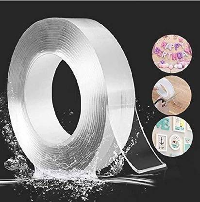 TRIVYOM Double Sided Removable Traceless Adhesive Washable Sticky Grip Tape (3 Meter) Grip Tape