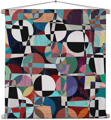 Artzfolio Abstract Geometrical Art Canvas Tapestry Scroll Art 24 x 24 inch (61 x 61 cms) Printed Tapestry