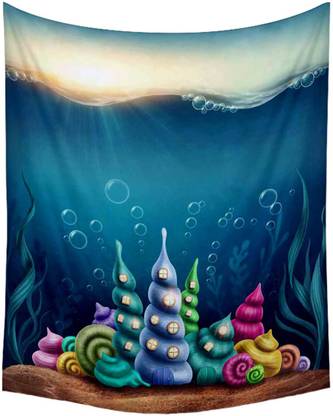 Artzfolio Underwater Fantasy Kingdom Canvas Fabric Tapestry 36 x 45 inch (91 x 114 cms) Digital Art Tapestry