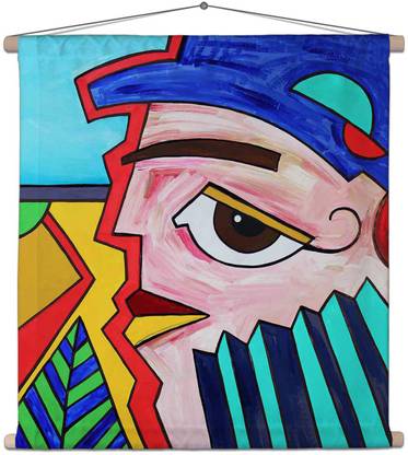 Artzfolio Art Composition Of Man Face Profile Canvas Tapestry Scroll Art 24 x 24.7 inch Printed Tapestry