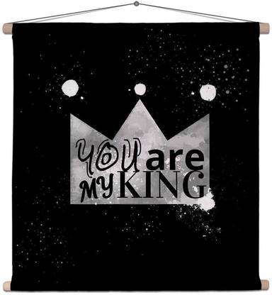 Artzfolio Crown On The Blackboard Canvas Tapestry Scroll Art 24 x 24 inch (61 x 61 cms) Printed Tapestry