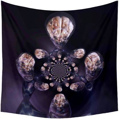 Artzfolio Human Brain Canvas Fabric Tapestry 36 x 36 inch (91 x 91 cms) Digital Art Tapestry