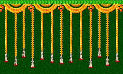 coolistic Hanging Flower with Green Grass Background Design Backdrop - Backdrop Cloth for Decoration Tapestry