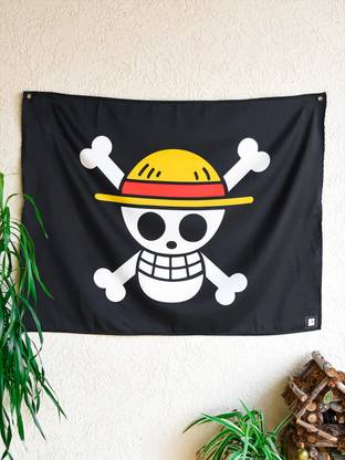 ComicSense One Piece Anime Themed Satin Fabric Flag Backdrop Wall Hanging Room Decor 27.5 x 35.5 in Tapestry
