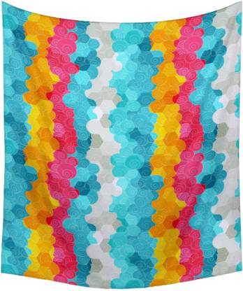 Artzfolio Color Circle Velvet Fabric Tapestry 36 x 36 inch (91 x 91 cms) Digital Art Tapestry