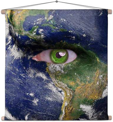 Artzfolio Man Face Covered With Earth Photo Canvas Tapestry Scroll Art 24 x 24 inch Printed Tapestry