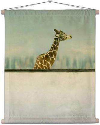 Artzfolio Artistic Giraffe Canvas Tapestry Scroll Art 23 x 26.5 inch (58 x 67 cms) Printed Tapestry