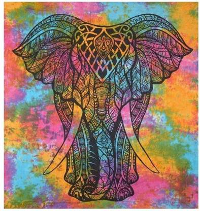 Art World Elephant Face Tapestry Tapestry