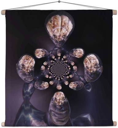 Artzfolio Human Brain Canvas Tapestry Scroll Art 24 x 24 inch (61 x 61 cms) Printed Tapestry