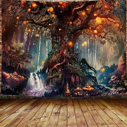 PALAY Tree of Life Tapestry, Magical Forest Tapestry Polyester Tapestries Psychedelic Tree of Life Tapestry