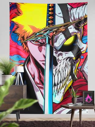 ComicSense Bleach Anime Hollow Printed Tapestry for Home Decor Bedroom Living Room - 84 X 58 Inches Tapestry
