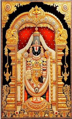 Epoojacart Model 3 - Venkateswara Swamy Backdrop - Balaji Design Backdrop - Backdrop for Pooja Purposes (5x8 ft) Tapestry