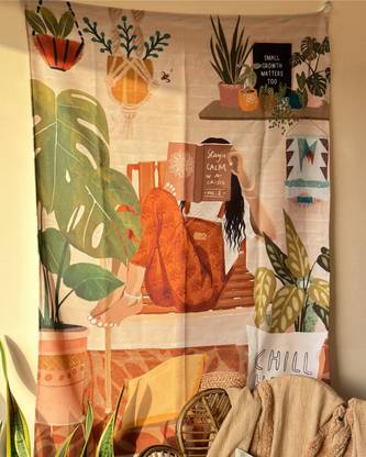 Hyppy Nerd Nest Tapestry| Multicolor| Wall Décor 40x57 Inches Bohemian Tapestry