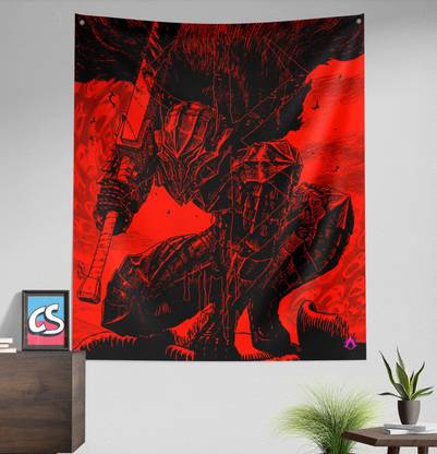 ComicSense Berserk Anime Cursed Printed Anime Tapestry for Home Decor Bedroom Living Room - 56 X 46 Inches Tapestry