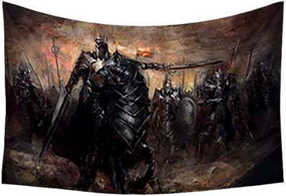 Artzfolio King Leading His Army In War Canvas Fabric Tapestry 44.2x30.2inch (112x77cms) Digital Art Tapestry