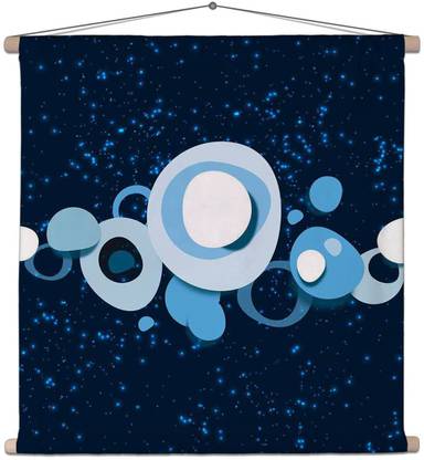 Artzfolio Blue Bubbles In The Space Canvas Tapestry Scroll Art 24 x 24 inch (61 x 61 cms) Printed Tapestry