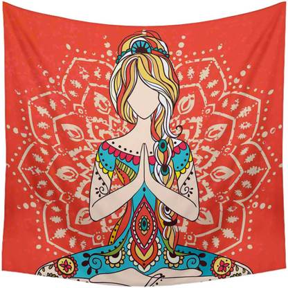 Artzfolio Decorative Traditional Ottoman Motifs Elements Velvet Fabric Tapestry 36x36inch Digital Art Tapestry