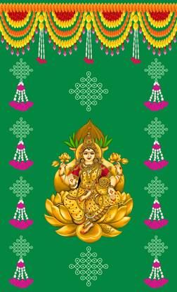 HRK CREATION Varamahalakshmi Backdrop for Decoration ( 5FTX8FT ),BlackDrop Decoration VARLAKSHMI Tapestry