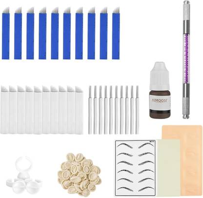HASTHIP Eyebrow Pen Needle Kit with Finger Gloves Permanent Eyebrow Tattoo Kit Permanent Tattoo Kit
