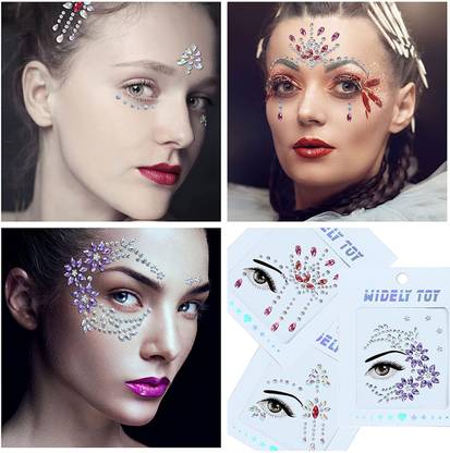 HASTHIP Crystal Tears Face Decoration Sticker Glitter Eye Bindi Stickers for Makeup Temporary Tattoo Kit