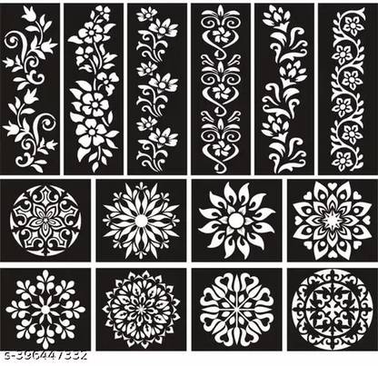 JMC Unique Mehndi stencil Henna Tattoo Stencil Women Girls Finger Temporary 43 Temporary Tattoo Kit