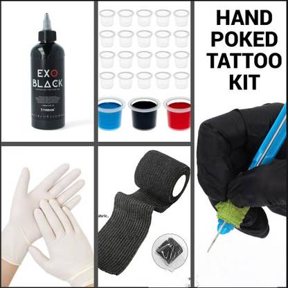 Shield plus Tattoo Supplies Kit with Hand Tattoo Pen Permanent Tattoo Kit