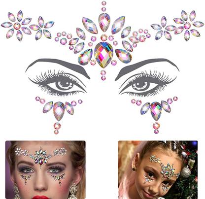 HASTHIP Face Gems Rhinestone Face Decoration Jewelry Sticker For Women Girls Mermaid's Temporary Tattoo Kit