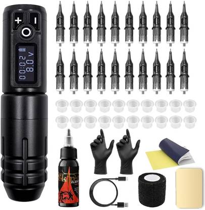 Tattoo gizmo Wireless Tattoo Machine Pen Complete Kit Set WTMK-03 Permanent Tattoo Kit