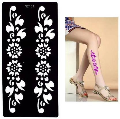 KICKWIX Heena stencil sticker reusable,for Both Hand Mehandi Sticker Design 1780 Temporary Tattoo Kit