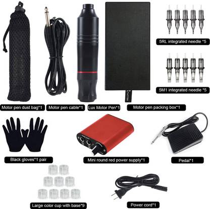 HASTHIP Tattoo Machine Kit Pen Rotary Tattoo Machine Tattoo Machine Full Kit Set Permanent Tattoo Kit