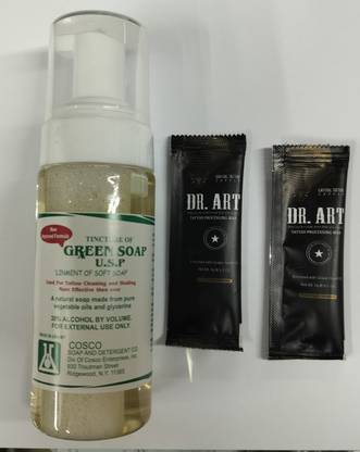 Forver tattoo Green soap tattoo foam 150ml + 2 pic Dr.art wax cream after care. Free. Permanent Tattoo Kit