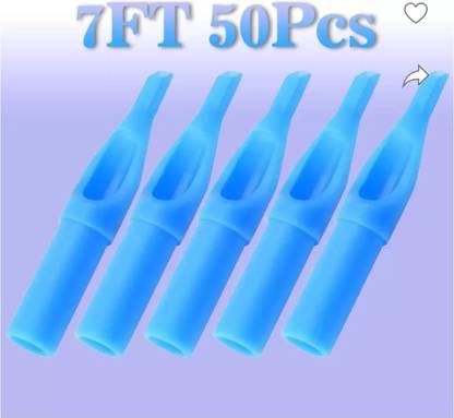 Forver tattoo 7FT Sterile Tattoo Tips Needle Tip Disposable Flat Tattoo Needles (Pack of 50) Permanent Tattoo Kit