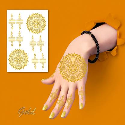 komstec Flower Circle On Palm & Finger Chains Mehndi Design For Full Hand