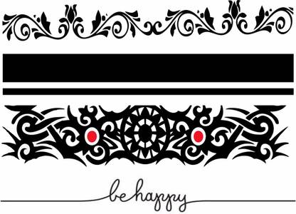 voorkoms New Band Heart Hand Temporary Tattoos (combo 4 Pcs)