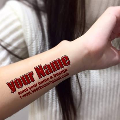 voorkoms Customized Name Tattoo Custom Temporary Tattoo, Custom Image Tattoo