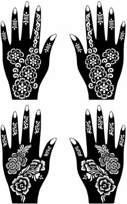 Temporary Tattoowala Perfect Combo Mehndi Stencil Stickers for Artistic Creations Pack Of 2