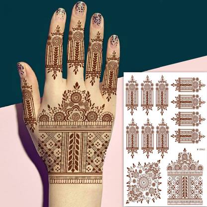 TATMODS Arabic Mehendi Temporary Waterproof Tattoo For Women Girls