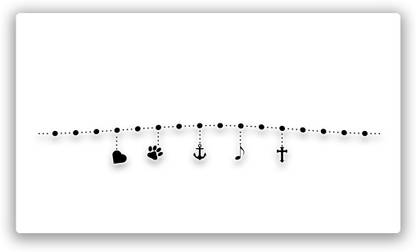 Vanvati Anklet With Pow, Heart, Ankle And Jesus Cross Temporary Tattoo