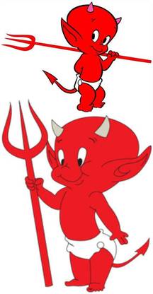 Ordershock Red Little Devil Tattoo Stickers For Male And Female Tattoo Body Art