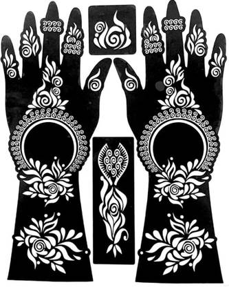akkad Heena Mehndi Sticker for Hands & Feet – Reusable Henna Design Stencils for Women