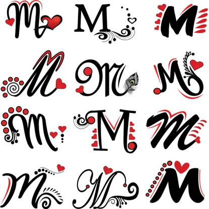 Temporary Tattoowala M Name Letter Tattoo For Male And Female Waterproof